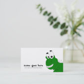 groene dinosaurus visitekaartje (Staand voorkant)