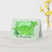 groene dinosaurus Wenskaart Kaart (Gele Bloem)
