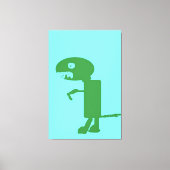 Groene dinosaurusmonster, digitale Kinder kunst :) Canvas Afdruk (Voorkant)