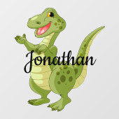 Groene dinosaurusontwerpvensterkoppeling raamsticker (Vel)