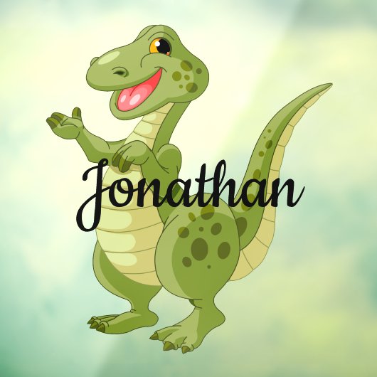 Groene dinosaurusontwerpvensterkoppeling raamsticker (Vel 3)