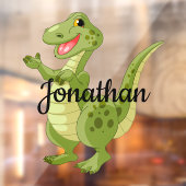 Groene dinosaurusontwerpvensterkoppeling raamsticker (Vel 2)