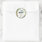 Groene Dinosaurussen Jurassic Boy Verjaardag Ronde Sticker (Tas)