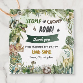 Groene Dinosaurussen Jurassic Boy Verjaardagsfeest Bedankjes Labels