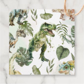 Groene Dinosaurussen Jurassic Boy Verjaardagsfeest Bedankjes Labels (Achterkant)