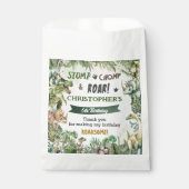 Groene Dinosaurussen Jurassic Boy Verjaardagsfeest Bedankzakje (Voorkant)