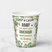 Groene Dinosaurussen Jurassic Boy Verjaardagsfeest Papieren Bekers (Voorkant)