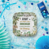 Groene Dinosaurussen Jurassic Boy Verjaardagsfeest Papieren Bordje (Feest)