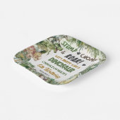 Groene Dinosaurussen Jurassic Boy Verjaardagsfeest Papieren Bordje (Gebogen)