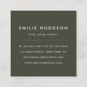 Groene dinosaurussen, Kinder Play Center, Activite Vierkante Visitekaartje (Achterkant)