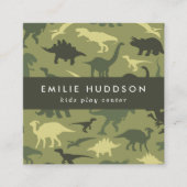 Groene dinosaurussen, Kinder Play Center, Activite Vierkante Visitekaartje (Voorkant)