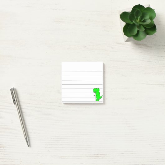 Groene dinosaurustekening, gebrand 3x3 post-it® notes (Kantoor)