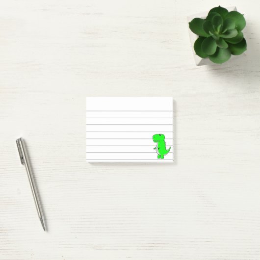 Groene dinosaurustekening, gerelineerd 4x3 post-it® notes (Kantoor)