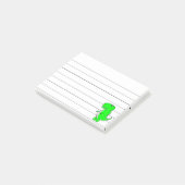 Groene dinosaurustekening, gerelineerd 4x3 post-it® notes (Schuin)