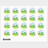 Groene Diplodocus Dinosaur Naam Sticker (Vel)