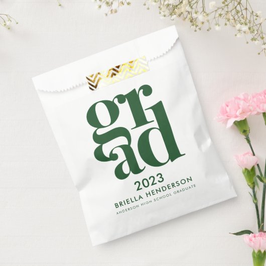 Groene diploma feestzak bedankzakje (Gezegeld)