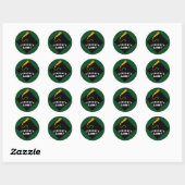 Groene diploma felicitaties ronde sticker (Vel)