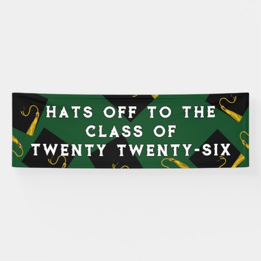 Groene diploma felicitaties spandoek (Horizontaal)