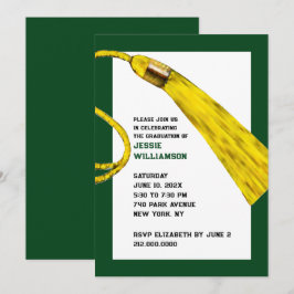 Groene diploma-uitnodigingen voor eindexamenfeest kaart