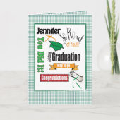 Groene diploma-uitreiking felicitaties aangepaste kaart (Voorkant)