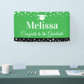 Groene diplomafeestbanner aangepaste naam spandoek (Beurs)