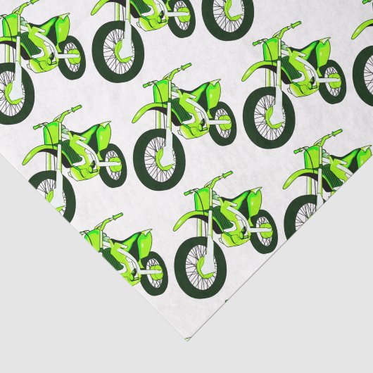 Groene Dirt Bike Motorfiets Aangepaste Kleur Achte Tissuepapier (Detail)
