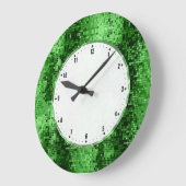 Groene Disco Ball Glitter en Sparkles Grote Klok (Hoek)