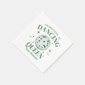 Groene Disco Ball Retro Bachelorette Party Servet (Hoek)