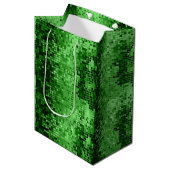 Groene Disco Glitter en Sparkles Medium Cadeauzakje (Voorkant Gekanteld)
