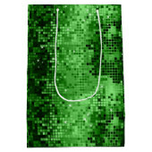 Groene Disco Glitter en Sparkles Medium Cadeauzakje (Achterkant)