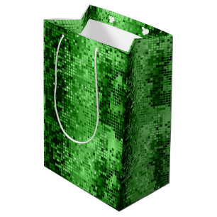 Groene Disco Glitter en Sparkles Medium Cadeauzakje
