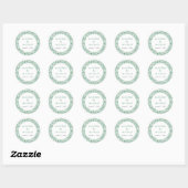 groene ditzy Floral Wedding Ronde Sticker (Vel)
