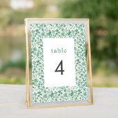  groene ditzy Floral Wedding Table Numbers Kaart