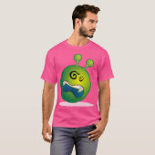 Groene Dizzy Alien Emoji T-shirt (Voorkant volledig)