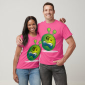 Groene Dizzy Alien Emoji T-shirt (Unisex)