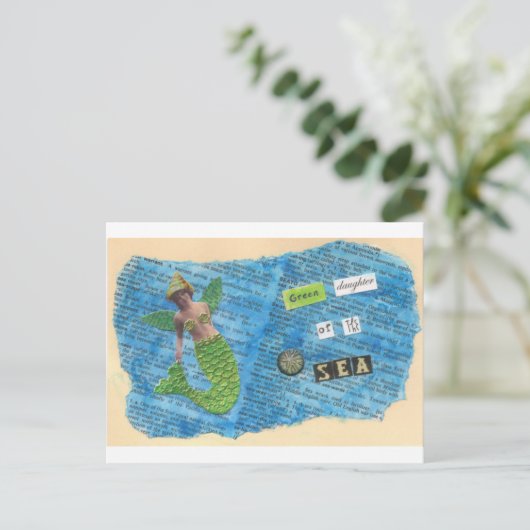 Groene Dochter van het Briefkaart van de Meermin v (Staand voorkant)