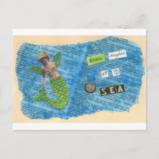 Groene Dochter van het Briefkaart van de Meermin v