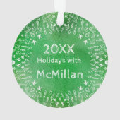 Groene doe-het-zelf zwarte konijn Kerstboom Ornament (achterkant)