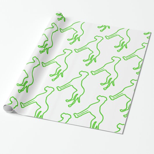 Groene Dog Cadeaupapier (Uitgerold)