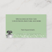 Groene Dog Grooming Dog Spa Appointcard Afsprakenkaartje (Achterkant)