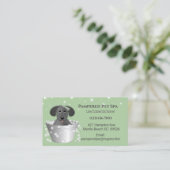 Groene Dog Grooming Dog Spa Appointcard Afsprakenkaartje (Staand voorkant)