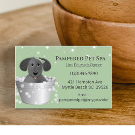 Groene Dog Grooming Dog Spa Appointcard Afsprakenkaartje