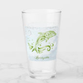 Groene dolfijn Persoonlijk Glass Cup Glas (Voorkant)