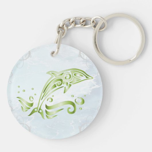 Groene dolfijn persoonlijke Sleutelhanger (Achterkant)