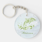 Groene dolfijn persoonlijke Sleutelhanger (Voorkant)