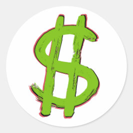 Groene dollak ronde sticker