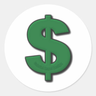Groene dollar ronde sticker