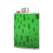Groene dollar teken geld heupfles (Links)