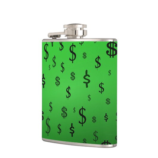 Groene dollar teken geld heupfles (Links)