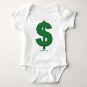 Groene Dollar-teken met schuine rand stijl Romper